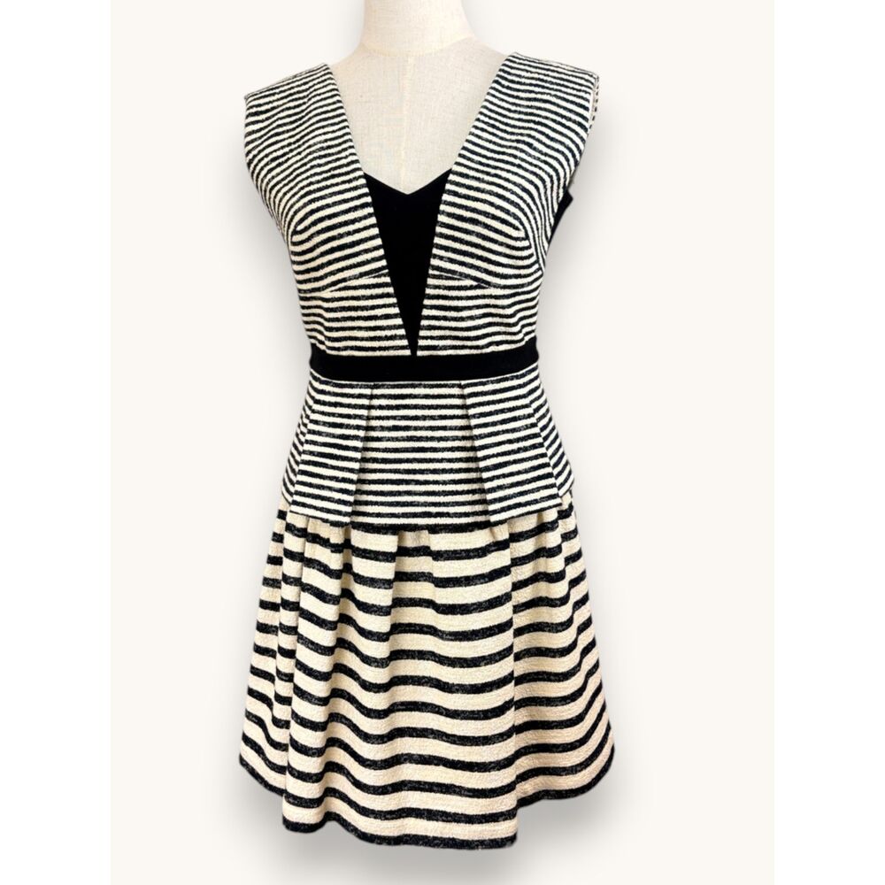 BCBGMAXAZRIA Piper Striped Fit & Flare Mini Dress NWT Sz 6